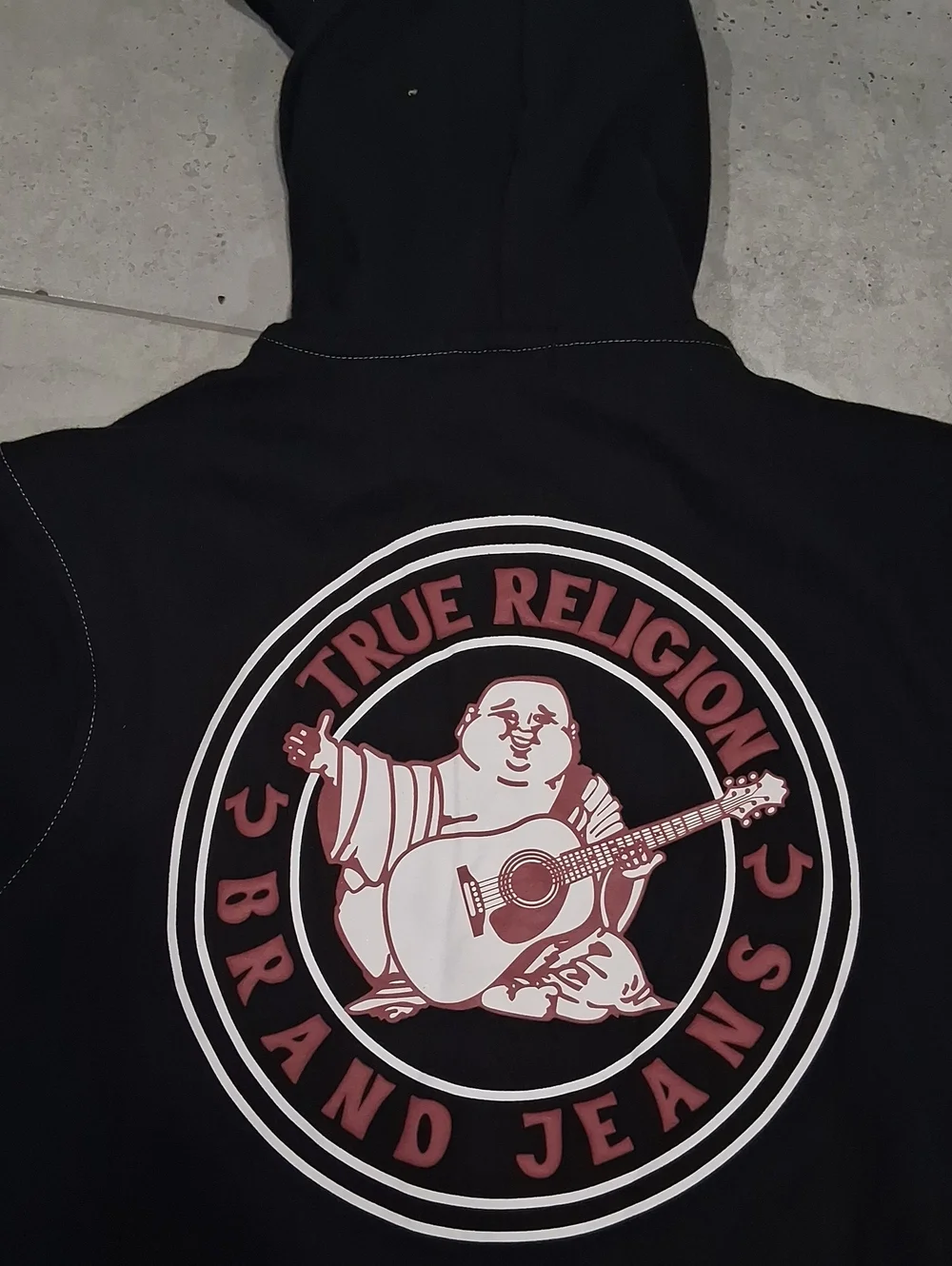 True Religion Buddha Logo Seal Zip Hoodie Size-M Black NWT
